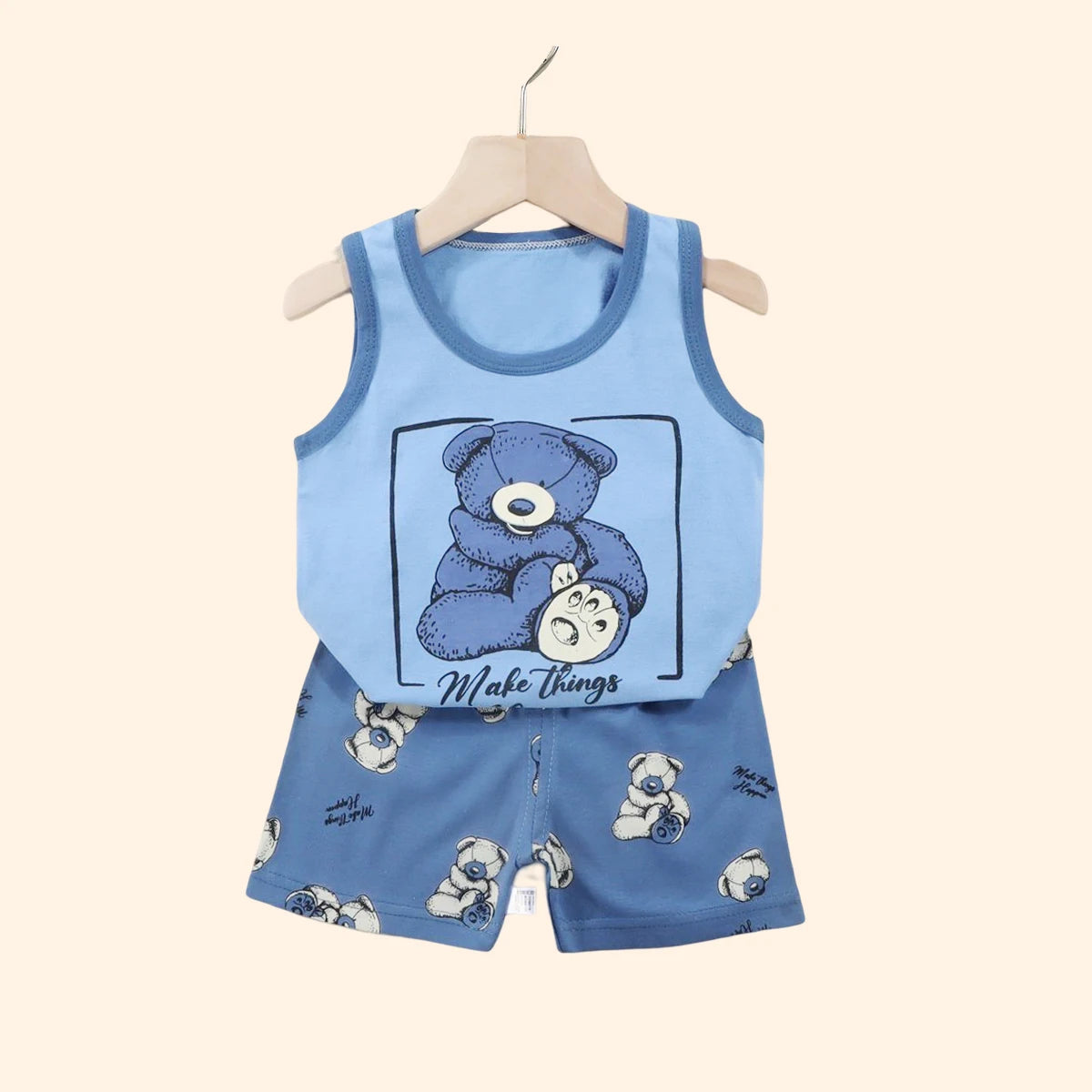 SUPER CUTE 2-Piece Children's Cotton Summer Shirt/Shorts Set