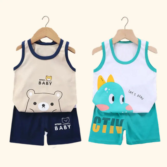 SUPER CUTE 2-Piece Children's Cotton Summer Shirt/Shorts Set